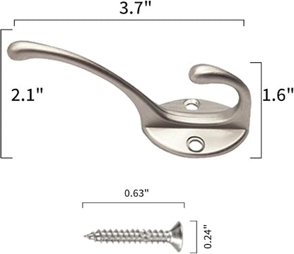 IBosins 30 Pack Heavy Duty Dual Coat Hooks Wall Mounted - Image 2