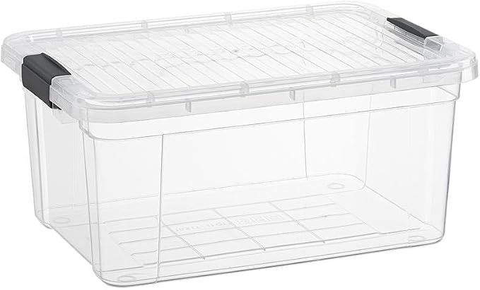 Superio Clear Storage Box with Lid, 21 Quart Plastic Container Bins by Superio