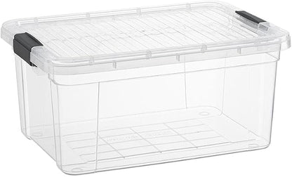 Superio Clear Storage Box with Lid, 21 Quart Plastic Container Bins by Superio