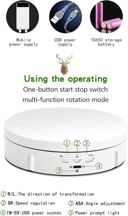 JAYEGT Motorized Rotating Display Stand, 5.74inch /22LB Load, 360 Degree - Image 9