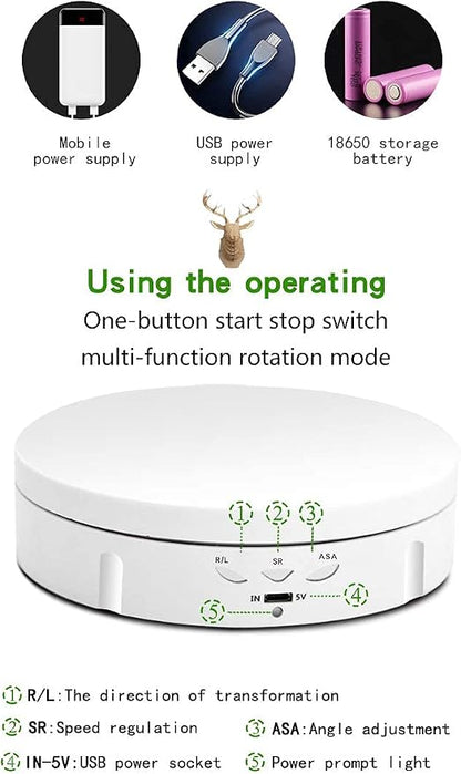 JAYEGT Motorized Rotating Display Stand, 5.74inch /22lbs Load, 360 Degree - Image 5