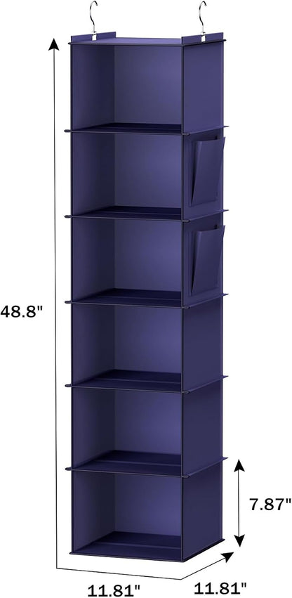 YOUDENOVA Hanging Closet Organizer, 6-Shelf Closet Hanging Storage Shelves - Image 3