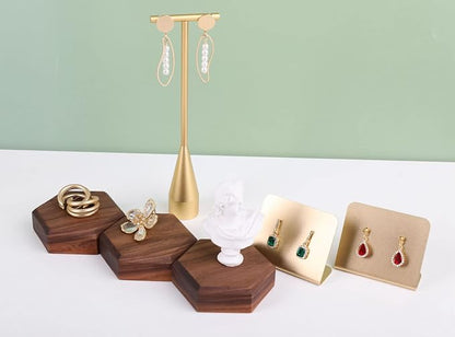 GemeShou 2pcs Gold earring display T bar stand, Big jewelry earring holders - Image 8