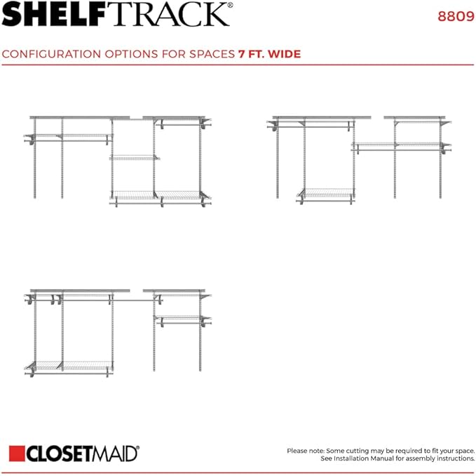 ClosetMaid ShelfTrack Wire Closet Organizer System, Adjustable from 5 to 8 Ft. - Image 6