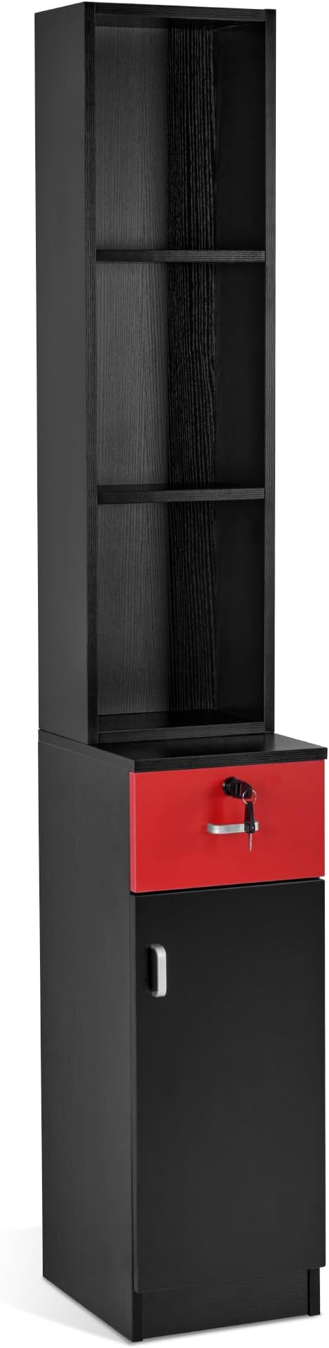 BarberPub Locking Wall Mount Hair Styling Barber Station Drawer Storage Beauty by BarberPub