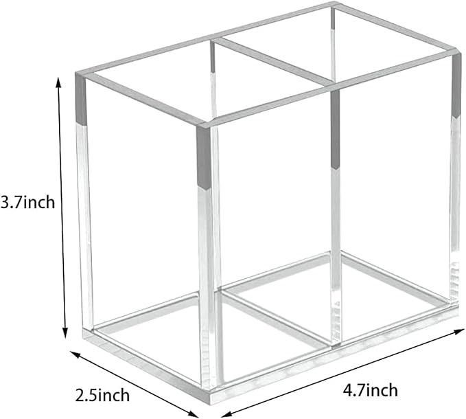 2pcs Makeup Brush Holder, Acrylic Clear Organizer - Image 6