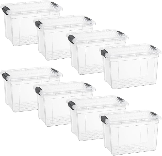 Superio Storage Bins with Lids- 8 Pack, 2.5 Qt Clear Boxes - Image 2