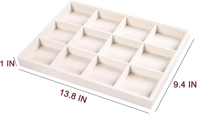 Coward 2PC Stackable 12 Grids Jewelry Organizer Tray Bracelet Display Stand - Image 6