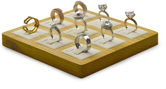 Jewelry Tray Solid Wood Display Stand Ring Storage Jewelry Ring Display Props by Woodten