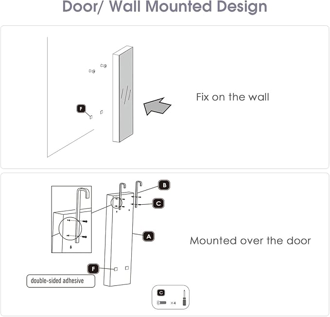 Giantex Wall Door Mounted Jewelry Armoire Cabinet - Image 9