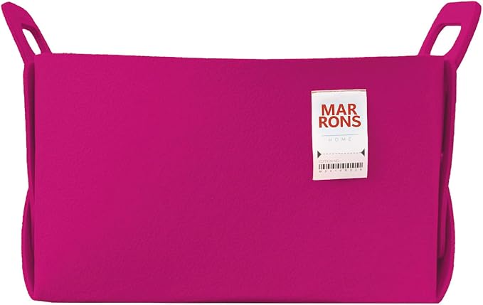 Collapsible Felt MAGENTAPINK Storage Bin Large 14.6"x9.4"x9.4" – Foldable Basket by MARRONS