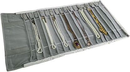 Portable Jewelry Roll Untangled Secure Necklace Travel Storage Bag Displays - Image 5