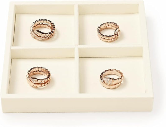 Oirlv Microfiber 4 Grids Stackable Jewelry Display Trays Showcase Jewelry by Oirlv