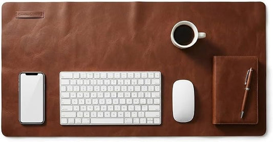 Premium Genuine Leather Desk Mat 31.5" x 15.8" Thick Office Desk Pad by Unknown