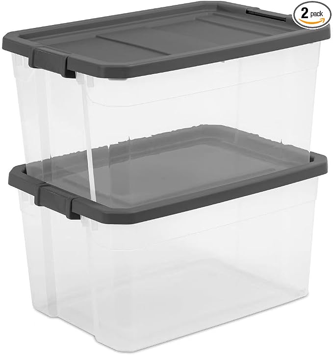 76 Quart Durable Clear Plastic Storage Bins, Storage Container by Unknown