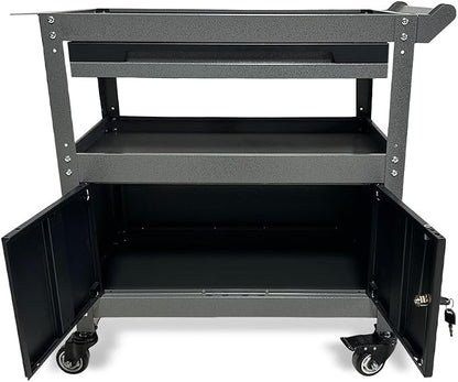 3 Tier Steel Rolling Cart for Tool Organizer, Industrial Grade Utility Service - Image 5