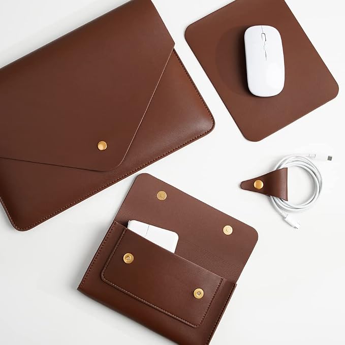 PU Leather Laptop Sleeve Compatible - Image 5