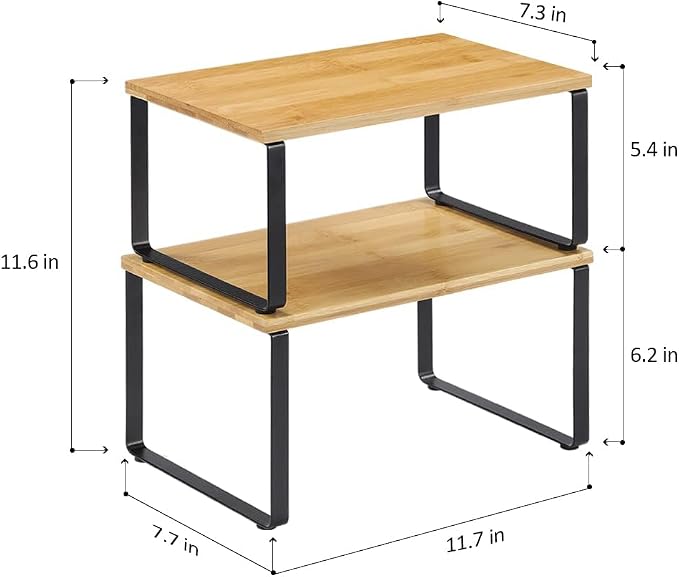 NEX Kitchen Cabinet and Counter Shelf Organizer, Stackable & Expandable - Image 3