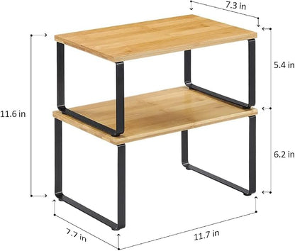 NEX Kitchen Cabinet and Counter Shelf Organizer, Stackable & Expandable - Image 3