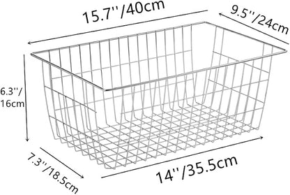 Slideep Wire Baskets Farmhouse Freezer Organizer Storage Bin Basket - Image 6