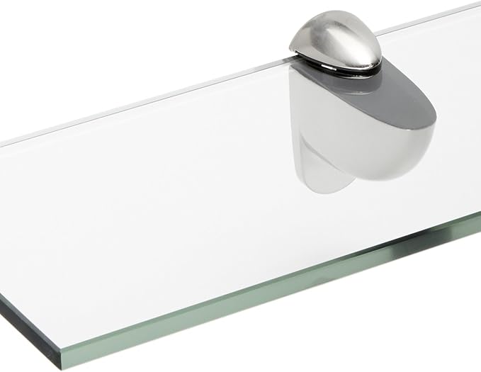 Spancraft Glass H-12x27-Brushed Steel Heron Glass Shelf, Brushed Steel - Image 2