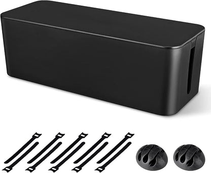 Cable Management Box, Large Cord Organizer Box to Hide Power Strip & Under Desk by Chouky