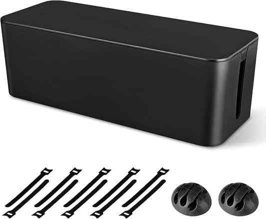 Cable Management Box, Large Cord Organizer Box to Hide Power Strip & Under Desk by Chouky