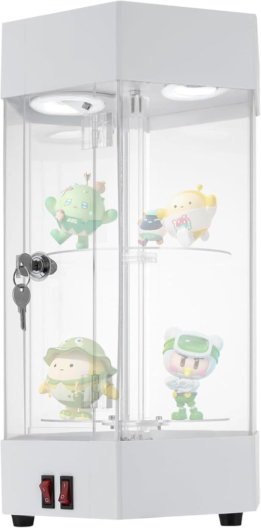 LED Electric Rotating Acrylic Display Case, Jewelry Display Case, Free Standing by Unknown