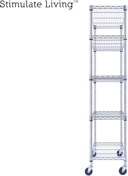 30"x14"x60" PRIME HEAVY DUTY Chrome 5-Tier Wire Shelving 1, 750 LBS MAX - Image 9
