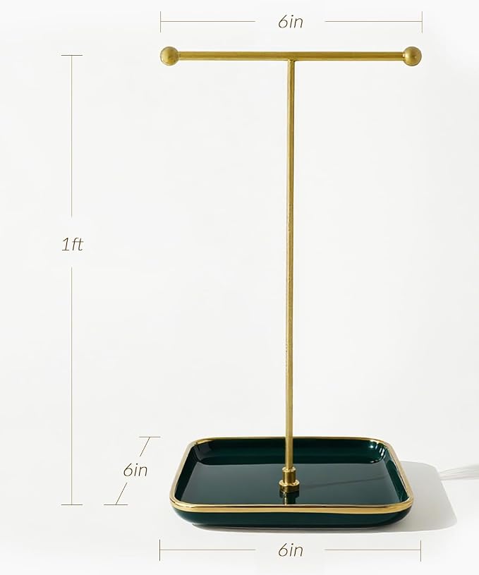 VROOMIUM Necklace Holder- Ceramic Base 1ft Height Jewelry Organizer Stand - Image 5