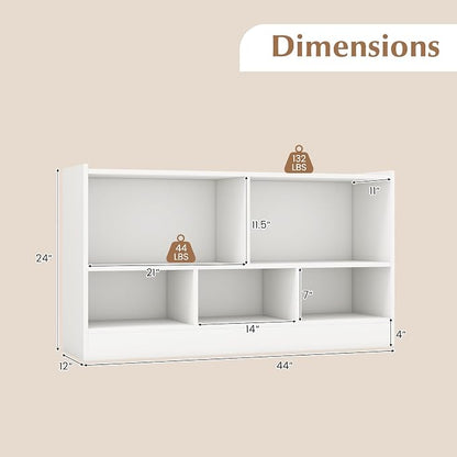 Giantex 5-Cube Bookcase, Freestanding 3-Tier Bookshelf - Image 3