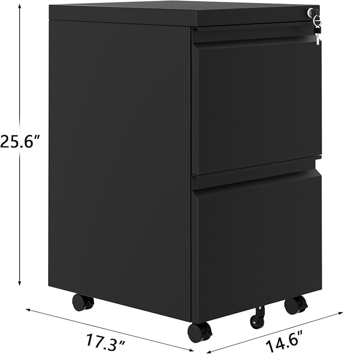 2 Drawer File Cabinet on Wheels - Image 2
