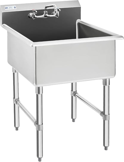 HALLY Commercial Stainless Steel Sink 1 Compartment NSF Prep & Utility Sink by HallySinksTablesH