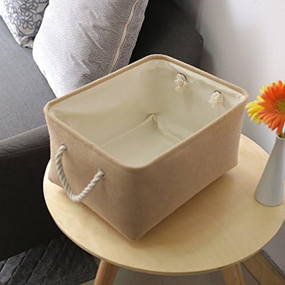 TheWarmHome Decorative Basket Rectangular Fabric Storage Bin Organizer Basket - Image 8