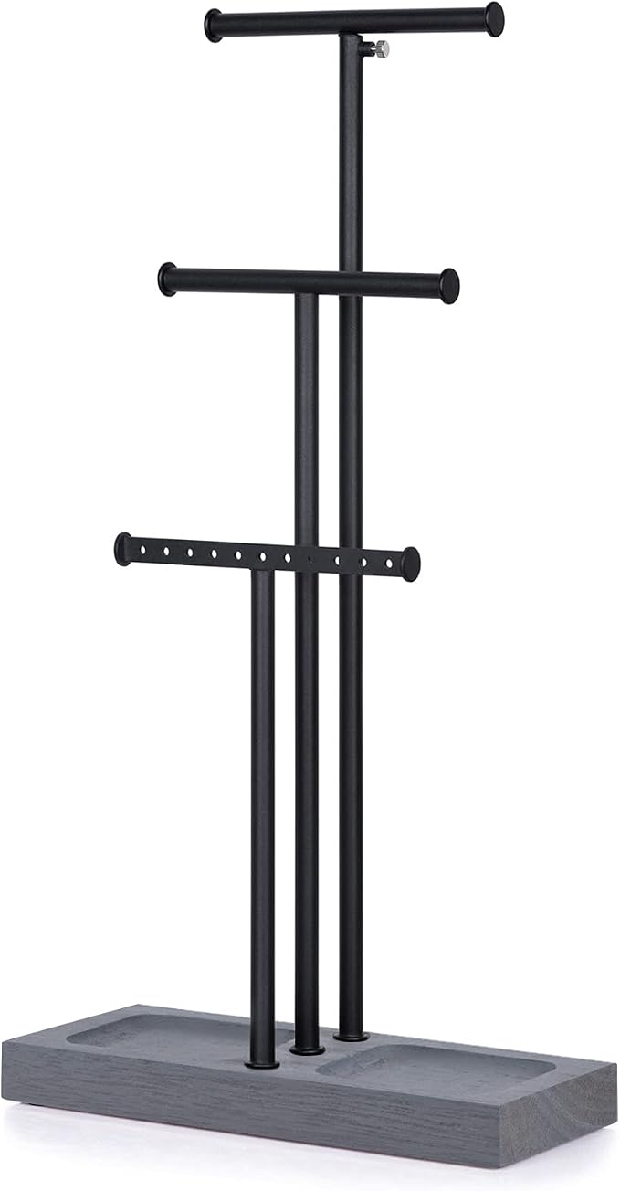 Love-KANKEI Jewelry Organizer Stand Metal & Wood Base and Large Storage by Love-KANKEI