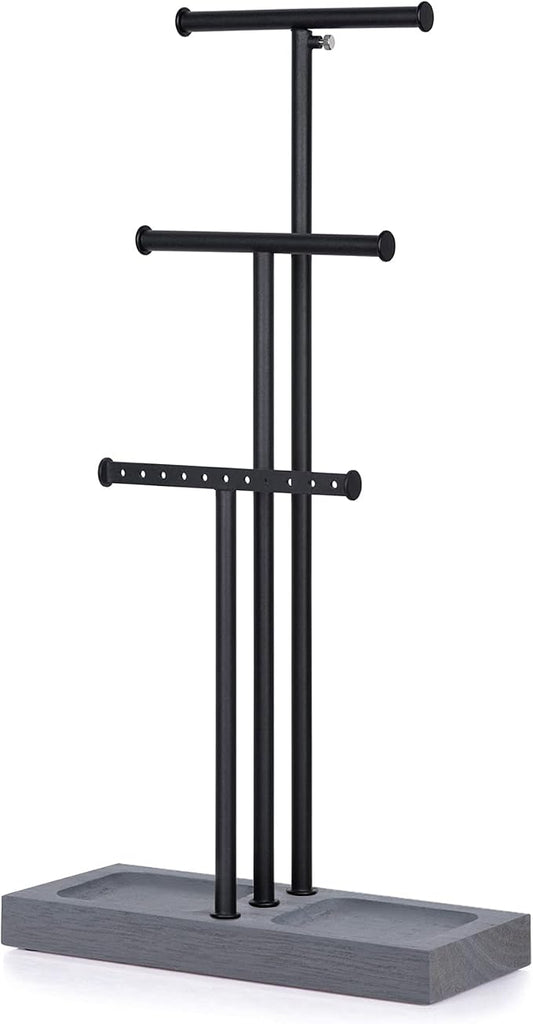 Love-KANKEI Jewelry Organizer Stand Metal & Wood Base and Large Storage by Love-KANKEI