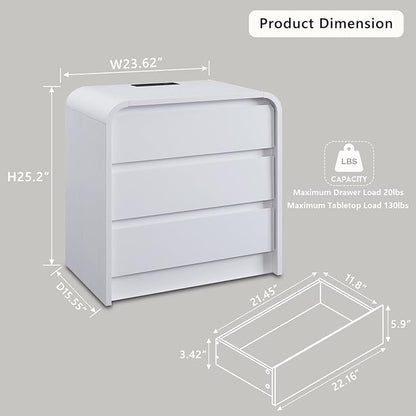25" Tall Modern Nightstand - Image 2