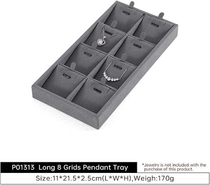 Dark Blue Jewelry Display Tray Ring Necklace Earring Bangle Organizer - Image 6