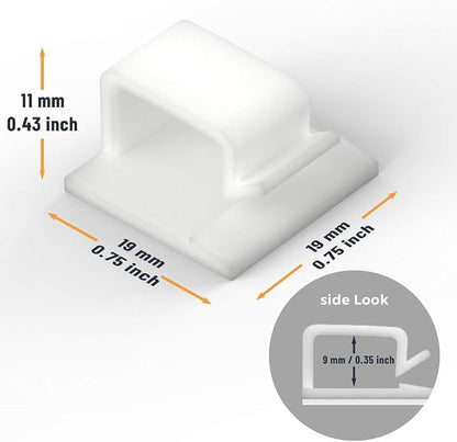 Cable Clips with Strong Self-Adhesive, XIAOXI R Shape Cable Management TV PC - Image 2