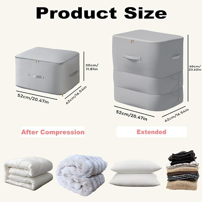 Ultra Space Saving Self Compression Organizer, 2025 New 3-Layer Zipper Large - Image 2