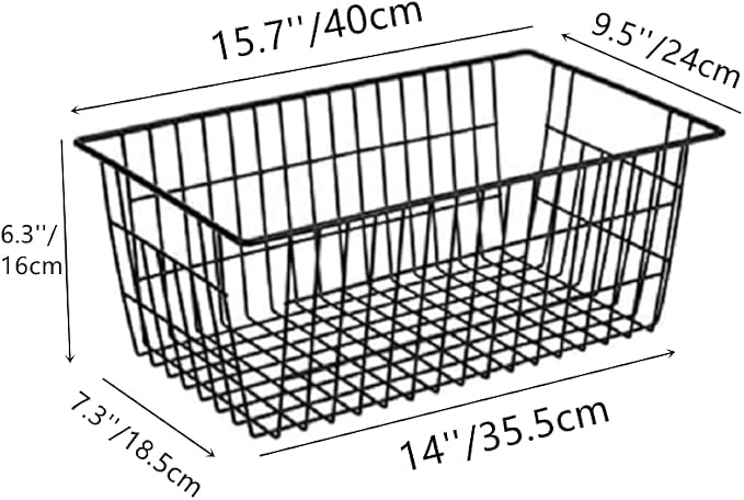 Wire Storage Basket Organizer Bins Farmhouse Metal Basket Pantry Large - Image 2