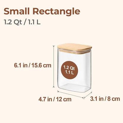 ComSaf 1.2 Qt Rectangle Glass Storage Containers - Image 2
