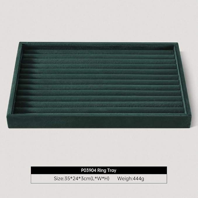 Velvet Ring Display Tray, Stackable Muilt Slot Rings Ear Stud Storage Tray - Image 2