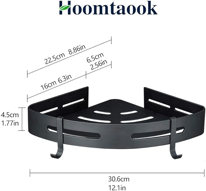 Hoomtaook Adhesive Corner Shelf Bathroom Shower Caddy Organizer - Image 6