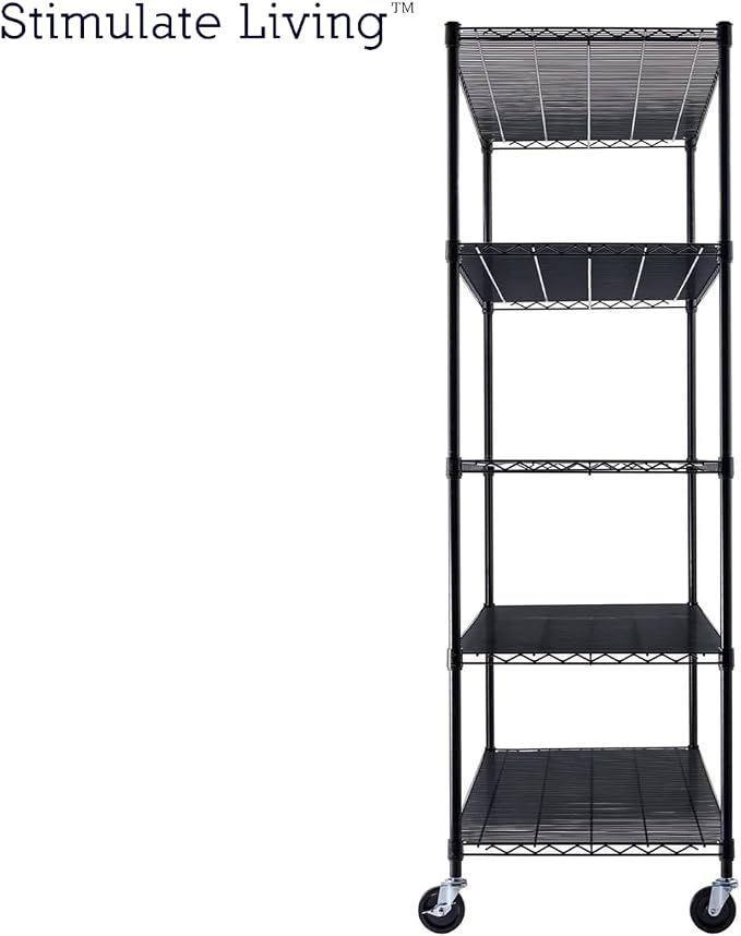 60"x24"x72" PRIME HEAVY DUTY Black 5-Tier Wire Shelving NSF 3000 LBS MAX - Image 9