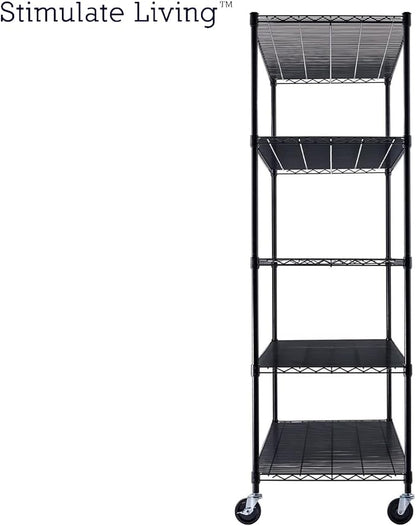 60"x24"x72" PRIME HEAVY DUTY Black 5-Tier Wire Shelving NSF 3000 LBS MAX - Image 9