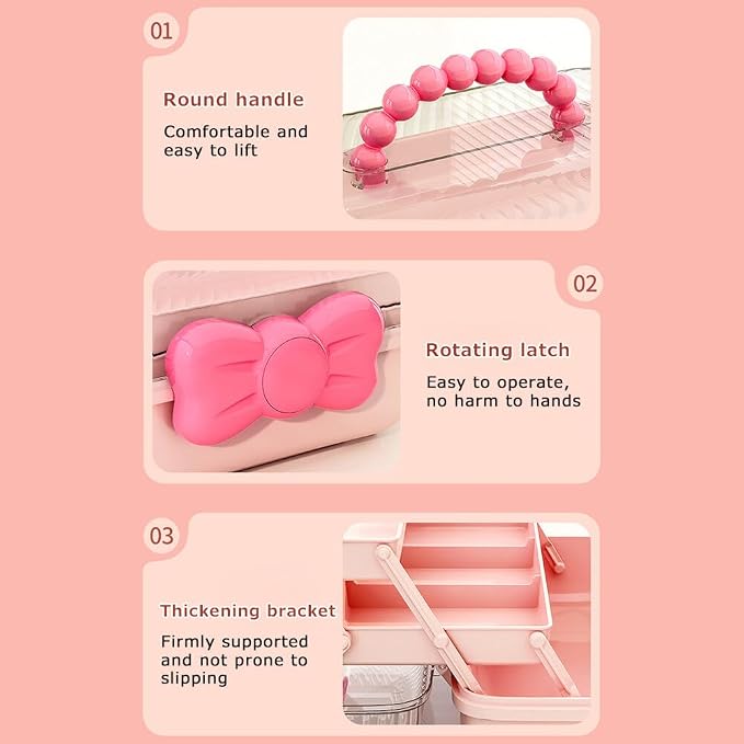 Girls Hair Accessories Storage Box Bow Switch Organizer Box Jewelry Box - Image 4
