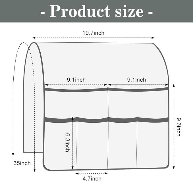 Couch Armrest Organizer Remote Control Holder Bedside Caddy - Image 2