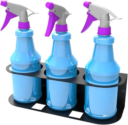 JINGCHENGMEI 3 Spray Bottles Holder, Steel Wall Mount Storage Organizer - Image 3