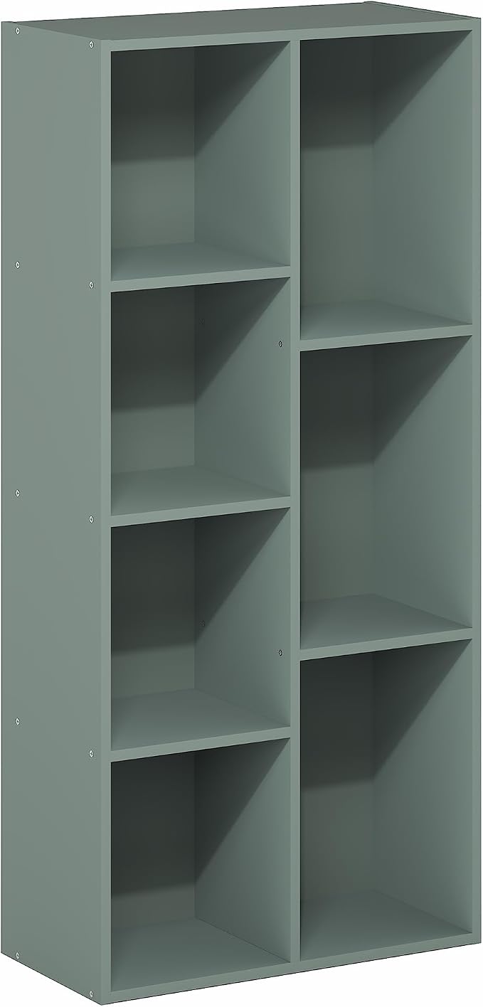 Furinno LUDER Book Shelf, 7-Cube Bookshelf, 9.4" x 19.5" x 41.7", - Image 5